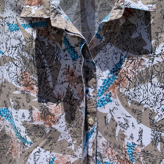 80s Abstract Print Button Shirt - image 5