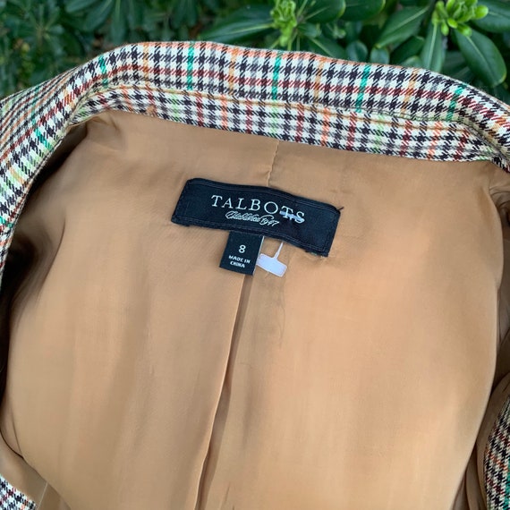 Plaid Wool Blend Blazer with Elbow Patch - image 10