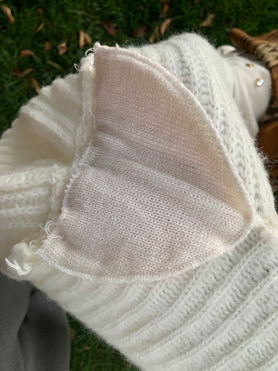 80s Knit Sweater, White - image 9