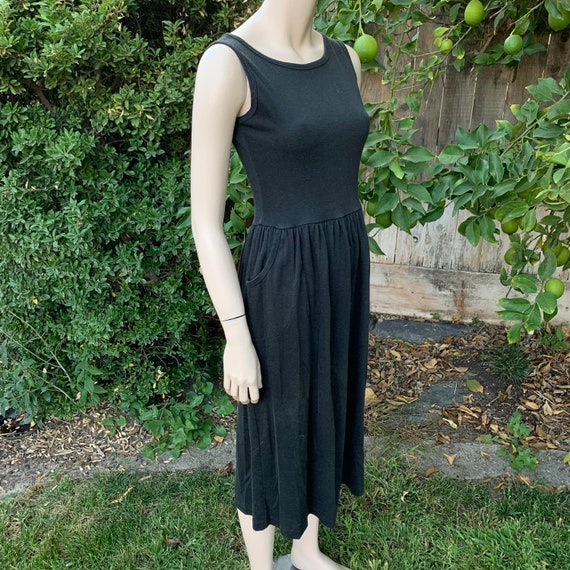 Vintage Black Sleeveless Cotton Dress - image 4