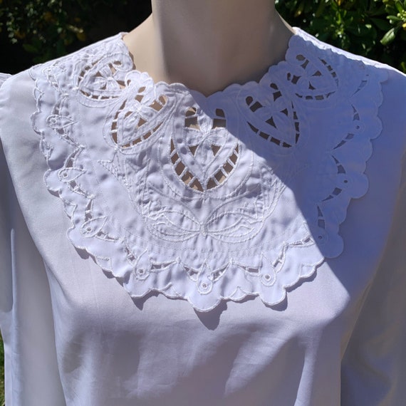 White Bib Collar Blouse - image 2