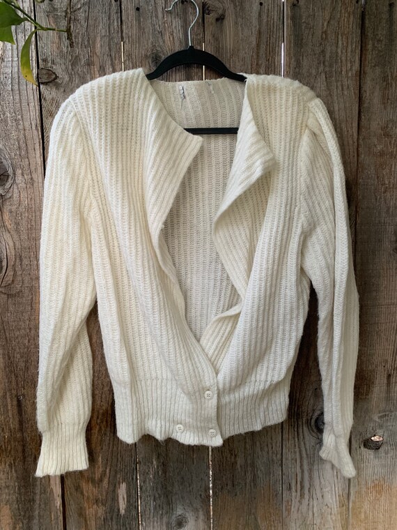 80s Knit Sweater, White - image 7