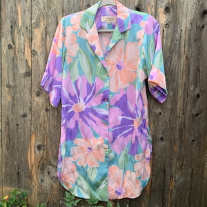 Silky Vintage Shirt Dress
