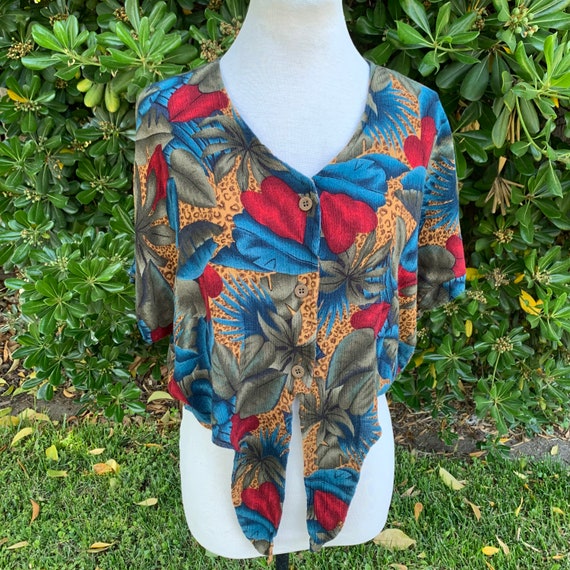 Vintage Sag Harbor Cropped Tie Blouse - image 6