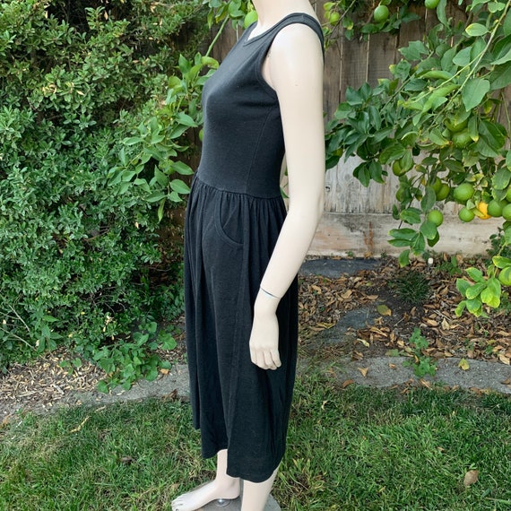Vintage Black Sleeveless Cotton Dress - image 3