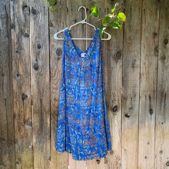 Vintage Blue Hawaiian Butterfly Dress Gem