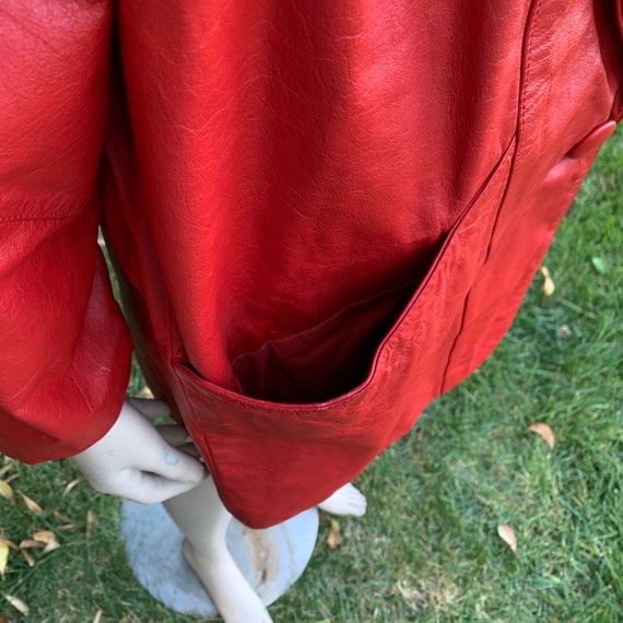 Vintage Red Leather Coat - image 8