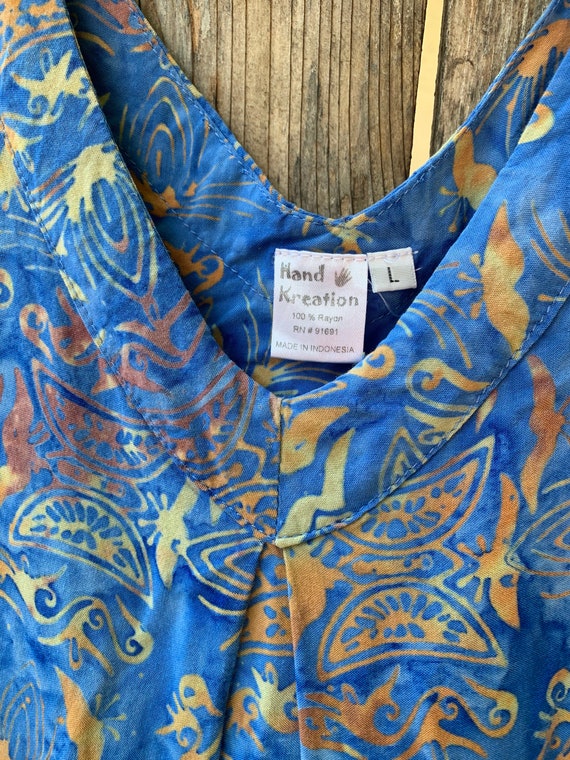 Vintage Blue Hawaiian Butterfly Dress Gem