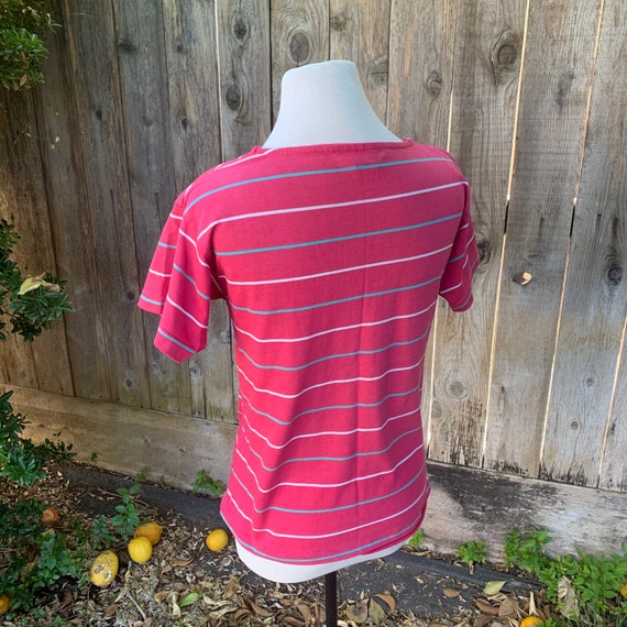 80s Pink Striped Shirt, Mervyns Partners, Shirt S… - image 6