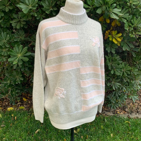 Vintage Vincente Paris Angora Lambswool Mock Neck… - image 7