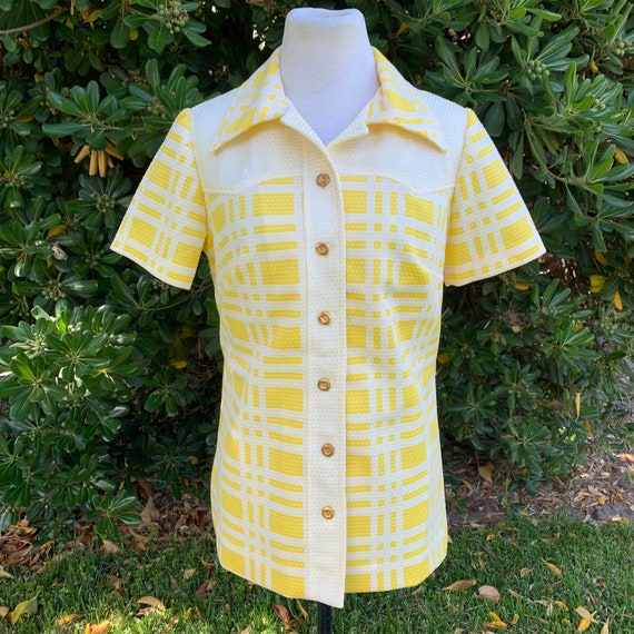 1970s Marty Gutmacher Textured Polyester Button Up - image 8