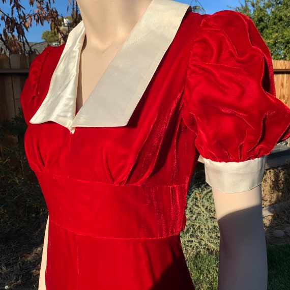 Vintage Red Velvet Maxi Dress - image 2