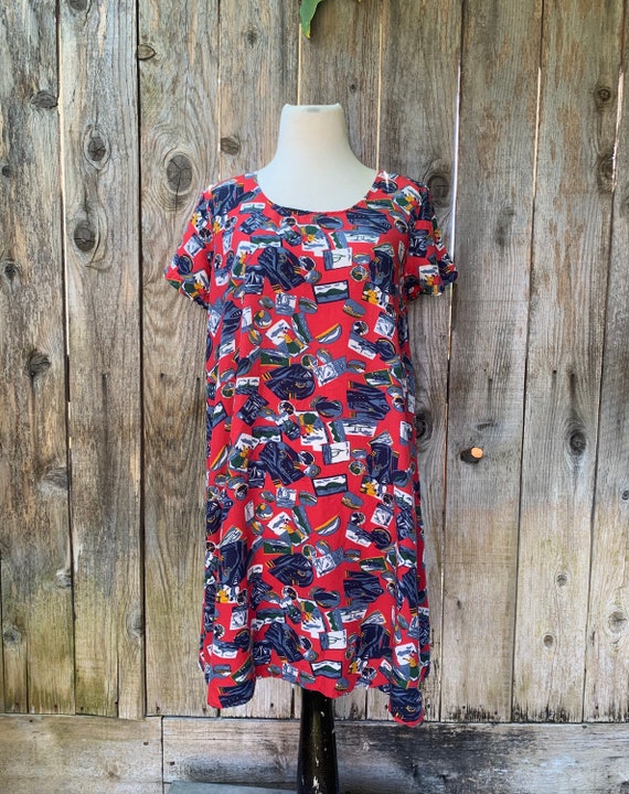 90s Nautical Print Dress