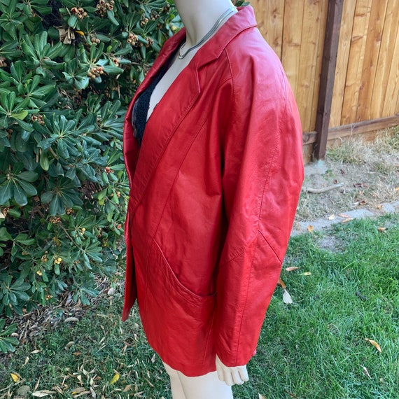 Vintage Red Leather Coat - image 6