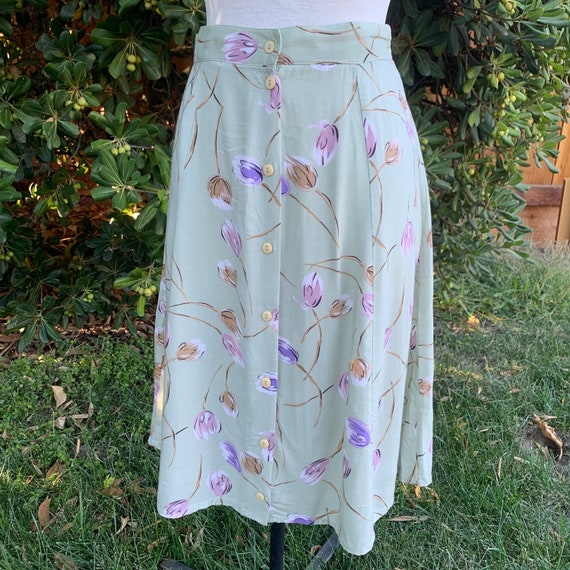 90s Floral Midi Skirt - image 4