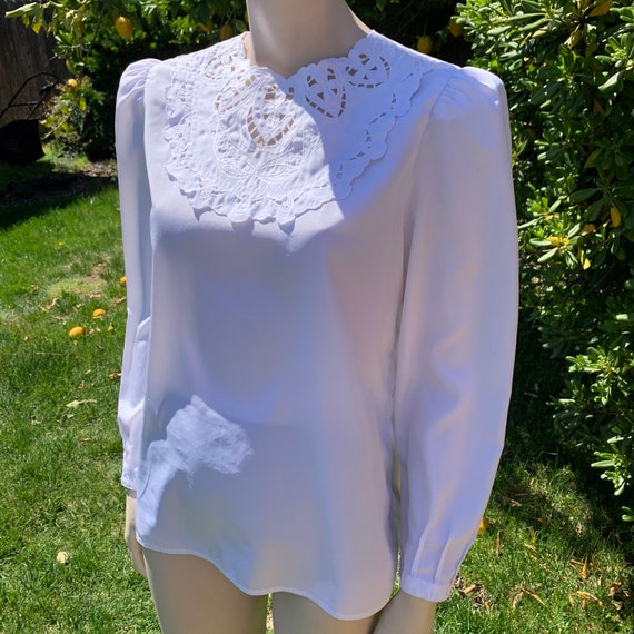 White Bib Collar Blouse - image 3