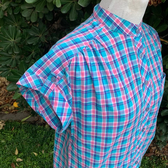 Vintage 1980s Womens Multi Color Plaid Shirt - image 5