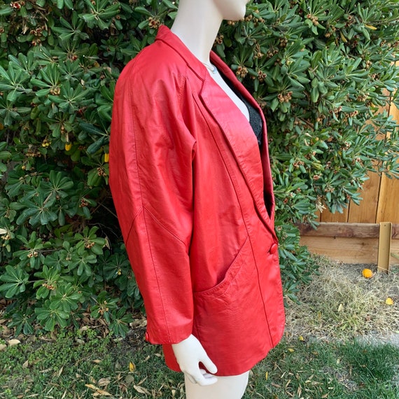 Vintage Red Leather Coat - image 5