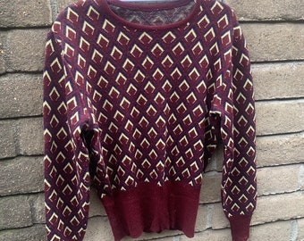 Vintage Wool Sweater Geometric