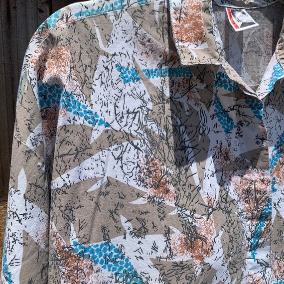 80s Abstract Print Button Shirt - image 6