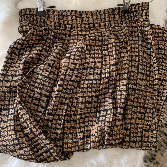 90s Maxi Skirt, Rayon, Black and Gold - image 6