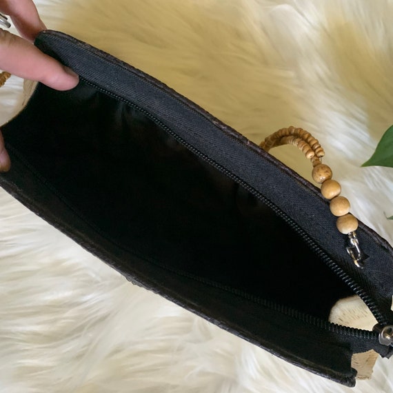 Vintage Straw Shell Clutch - image 5