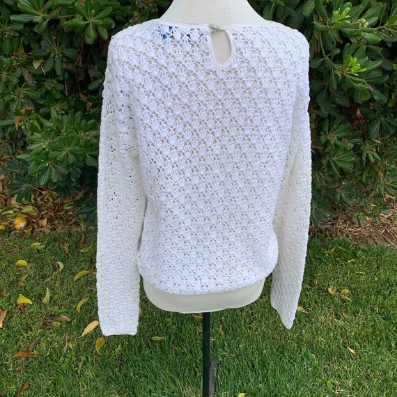 Vintage White Crochet Sweater - image 8