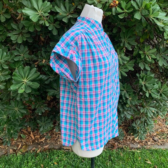 Vintage 1980s Womens Multi Color Plaid Shirt - image 3