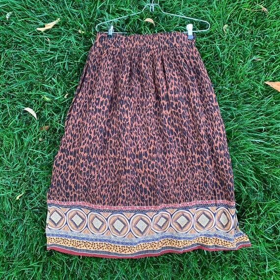 Vintage Sag Harbor 90s Maxi Skirt with Cheetah/Le… - image 4