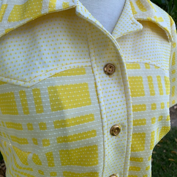 1970s Marty Gutmacher Textured Polyester Button Up - image 3