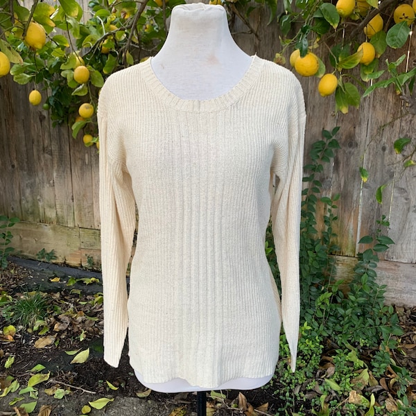 Vintage Anthropologie Cream Color Pullover Sweater