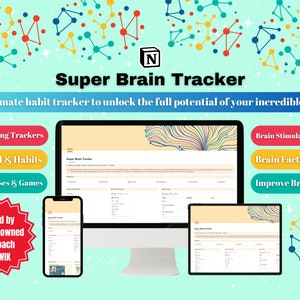 Super Brain Tracker | Notion Habit Tracker | Wellness Tracker | Notion Template | Habit Tracker | Mental Health| Manifestation