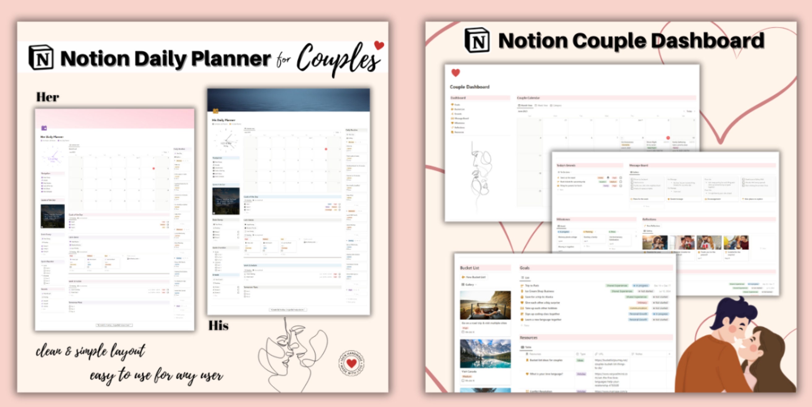Notion Template Notion Couple Planner Notion Couple Dashboard All in Notion Template Notion Couple Planner Notion Couple Dashboard All in