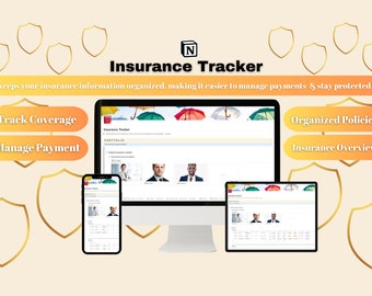 Notion Insurance Tracker | Insurance Planning | Productivity | Financial Tracker