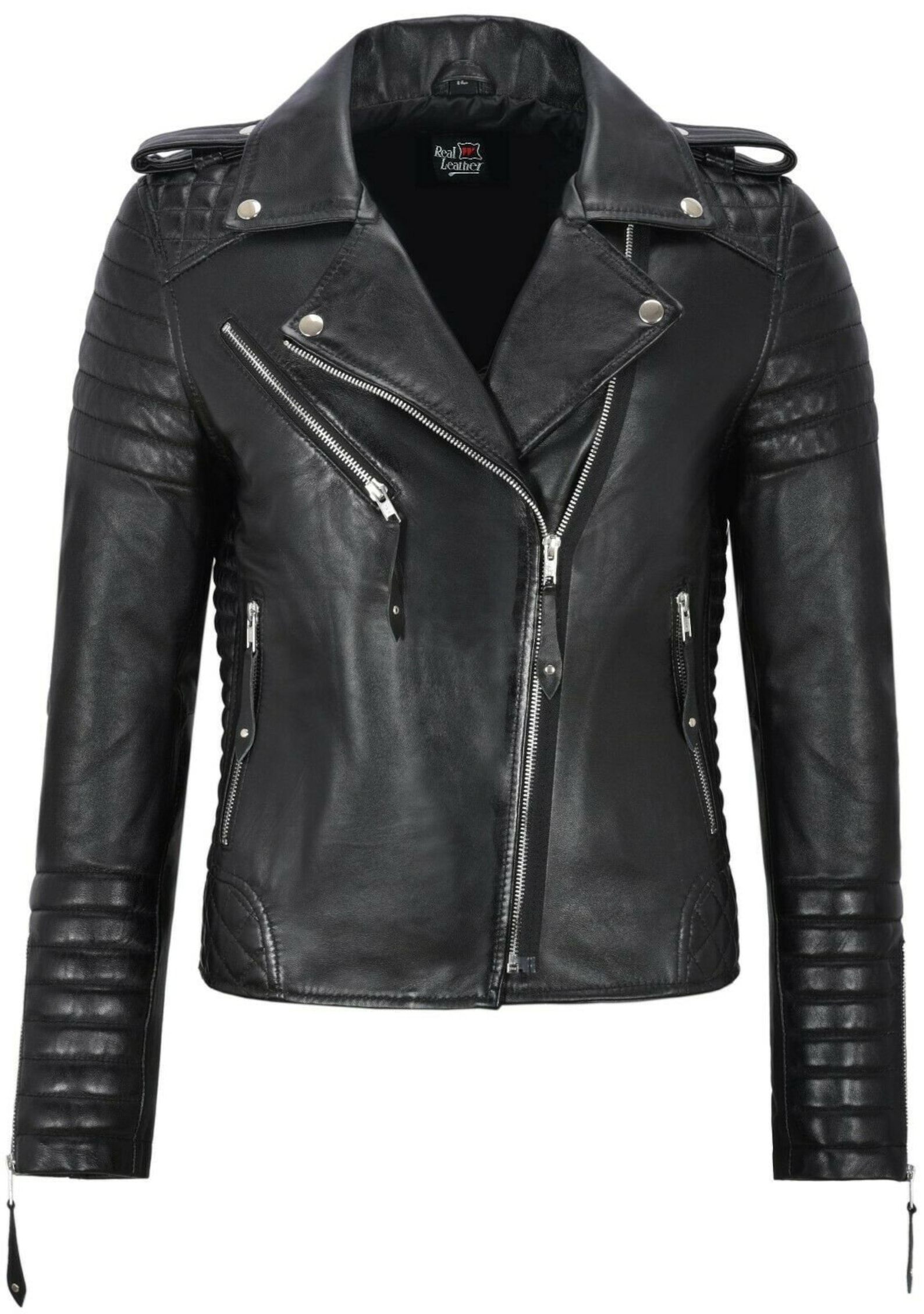 Erstaunlich Leder Bikerjacke Damen Bild