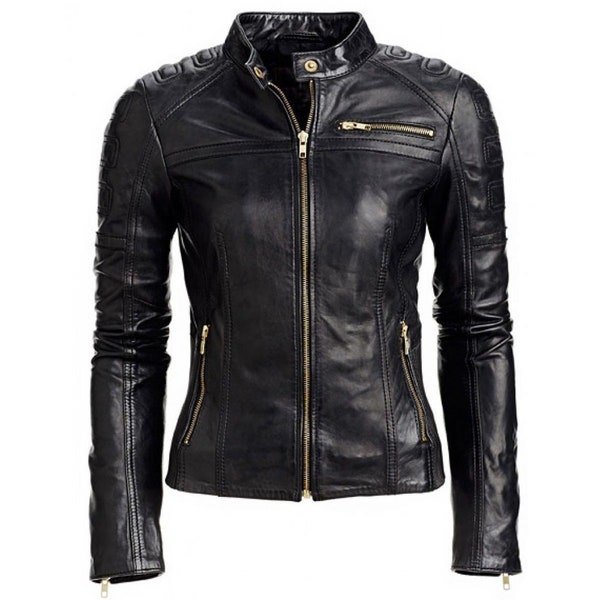 Black Leather Biker Jacket Womens Motorcycle Jacket Leather Biker Jacket Women Black Motorcycle Jacket Best Leather Motorcycle Jacket