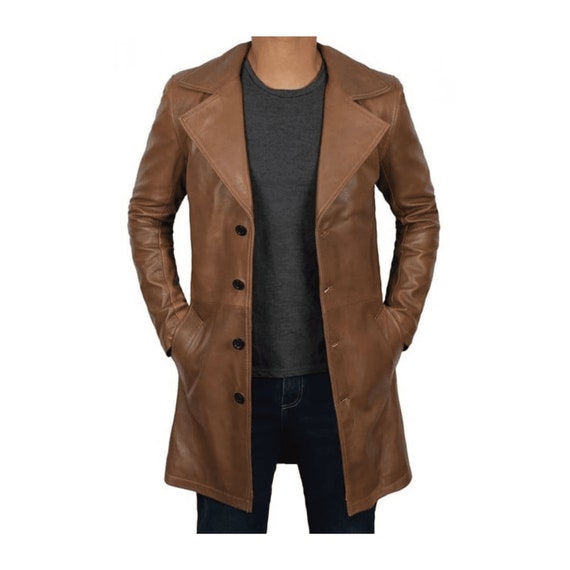 Mens long lightweight 2025 trench coat