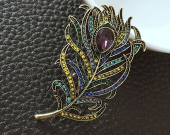 Peacock Feather Brooch Pearl Pin Zircon Brooch Coat Accessories Christmas Clothing Accessories MAFYU Brooch Peacock Feather Brooch Pearl Pin Zircon Brooch Coat Accessories Christmas Clothing Accessories MAFYU Brooch