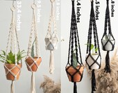 22.8 39 39 - 33.4 39 39 black and white macrame plant hangers, wall hangings plant holder, rope crochet ceiling hanging planter, simple modern boho