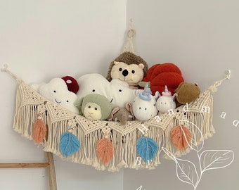 Toy hammock Stuffed animal storage Macrame toy hammock Stuffed animal net Macrame toy net Kids room storage boho nursery decor Gifts for her