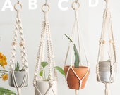 Macrame plant hangers Short wall planter indoor outdoor Small suspended pot holder Rope crochet hanging planter Simple minimalist boho decor