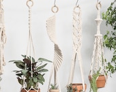 Macrame plant hangers Long suspended wall planter indoor outdoor large decorative pot holder Rope crochet ceiling hanging planter boho decor