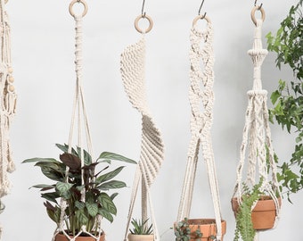 Macrame plant hanger Hanging planter Large wall planter indoor Plant pot holder Rope crochet ceiling planter Boho decor Plant lover gifts