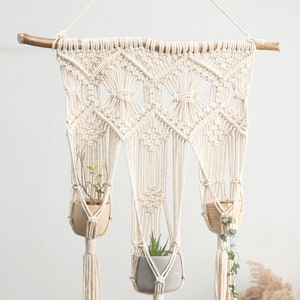 Macrame wall hanging Large macrame plant hanger Triple hanging planter Long tapestry Boho bedroom nursery wedding decor Plant lover gifts