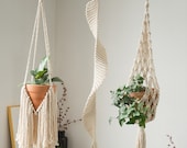 Large macrame plant hanger Long spiral pot holder Suspended wall planter basket Decorative crochet ceiling hanging planter Terrarium hanger
