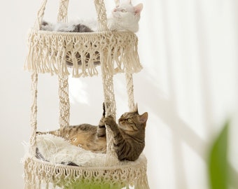  DJDEFK Hamaca para gatos con diseño de gato, cómoda y
