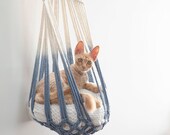 Macrame cat hammock Woven wall hanging dog bed Dip dye macrame cat swing Cat lover birthday gifts boho large pet furnitures supplies toys