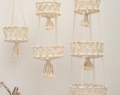 Macrame hanging fruit basket Woven storage bag Rope plant hanger Wall planter Boho kitchen decor Tiered vegetable hammock Diffuser holder