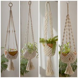 Boho Macrame Plant Hanger Large Hanging Planter Plant Holder Pot Hanger Hanging Basket Wall Planters, Plant Lover Gift, Indoor Garden