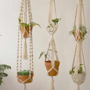 Macrame plant hanger Large hanging planter Indoor garden decor Double plant hanger Macrame planter Rope plant hanger, Plant lover gift